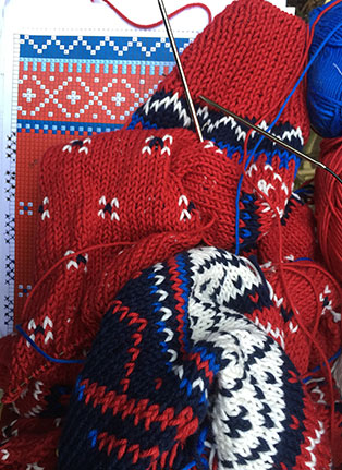 Stricken mit Wolle